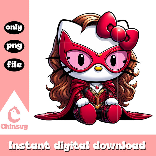 Scarlet hello kitty costume png, avengers png, the marvel png