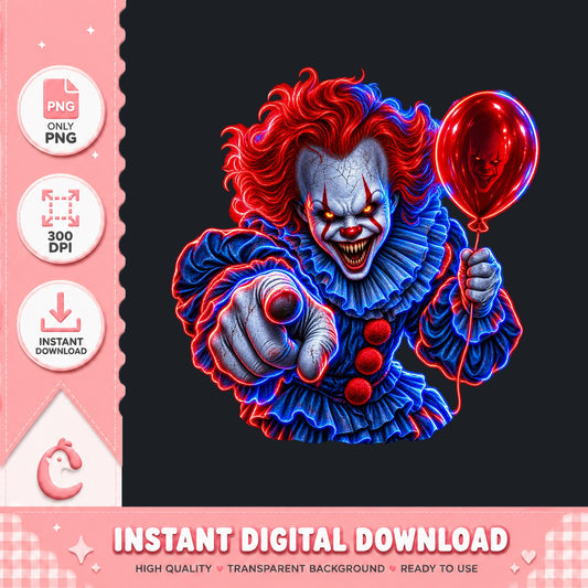 Scary Clown PNG, Horror Clown Clipart, Halloween PNG