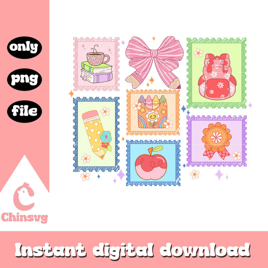 School frame clipart design png, back to school decoration png