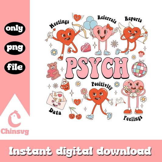 School heart psychologist valentine png, school valentine png