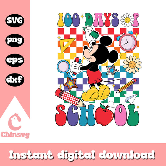 School supplies 100 days of shool svg, mickey mouse svg, school day svg