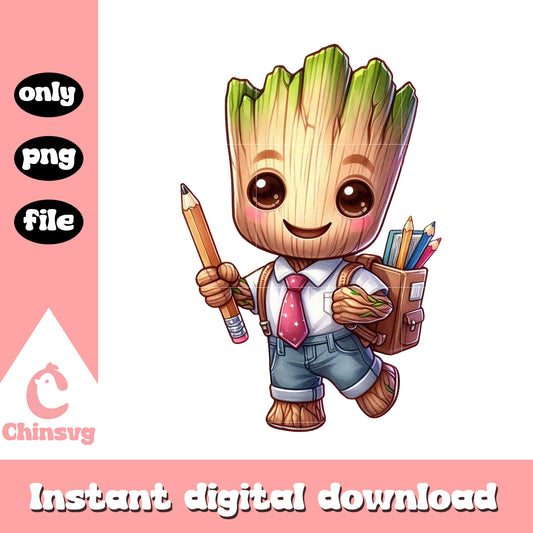 School supplies and groot avengers png, school day png