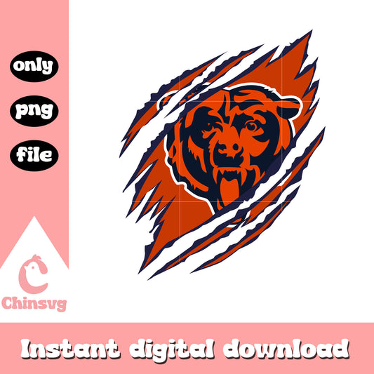 Scratch bears design logo png, nfl chicago bears​ png