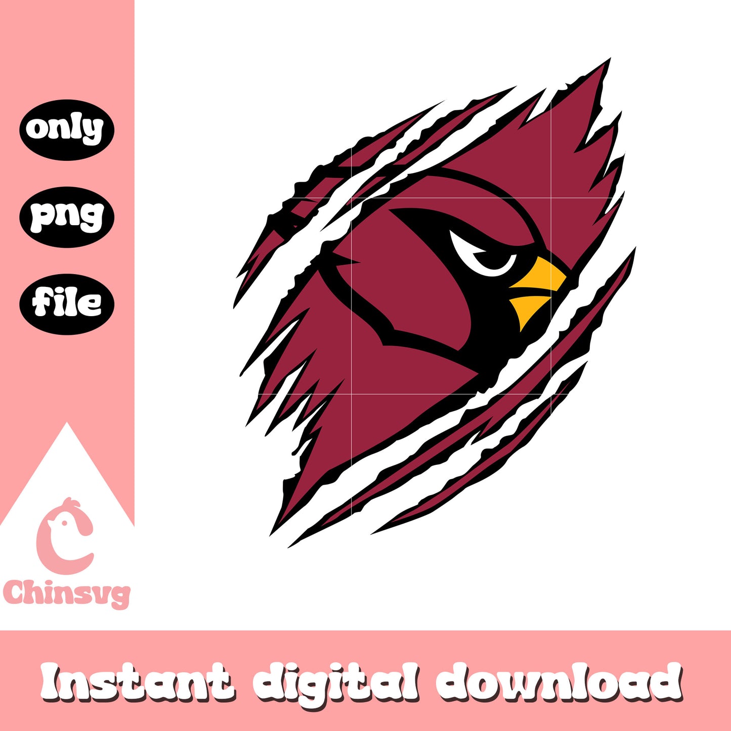 Scratch cardinals design logo png, arizona cardinals nfl​​ png