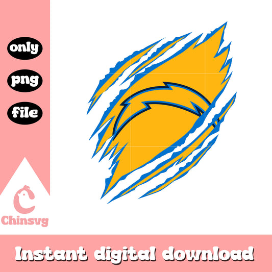 Scratch chargers design logo png, nfl los angeles chargers​ png