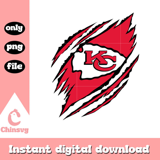 Scratch chiefs design logo png, nfl kansas city chiefs​ png