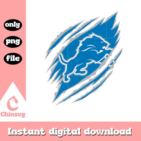 Scratch lions design logo png, nfl detroit lions​​ png