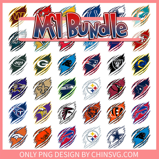 Scratch logo nfl design bundle png, list all 32 nfl teams png