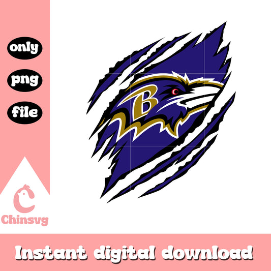 Scratch ravens design logo png, nfl baltimore ravens​ png