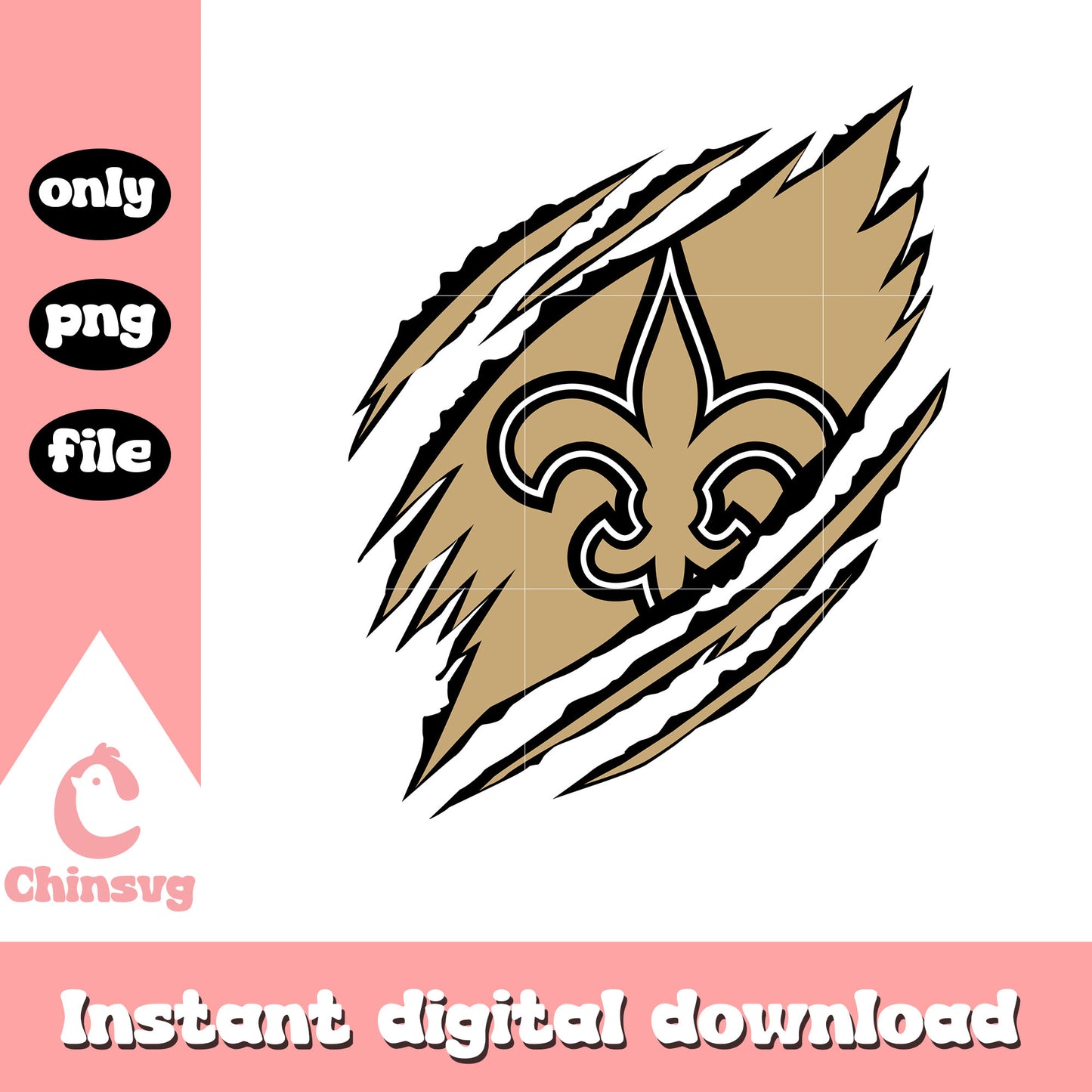 Scratch saints design logo png, nfl new orleans saints​​ png