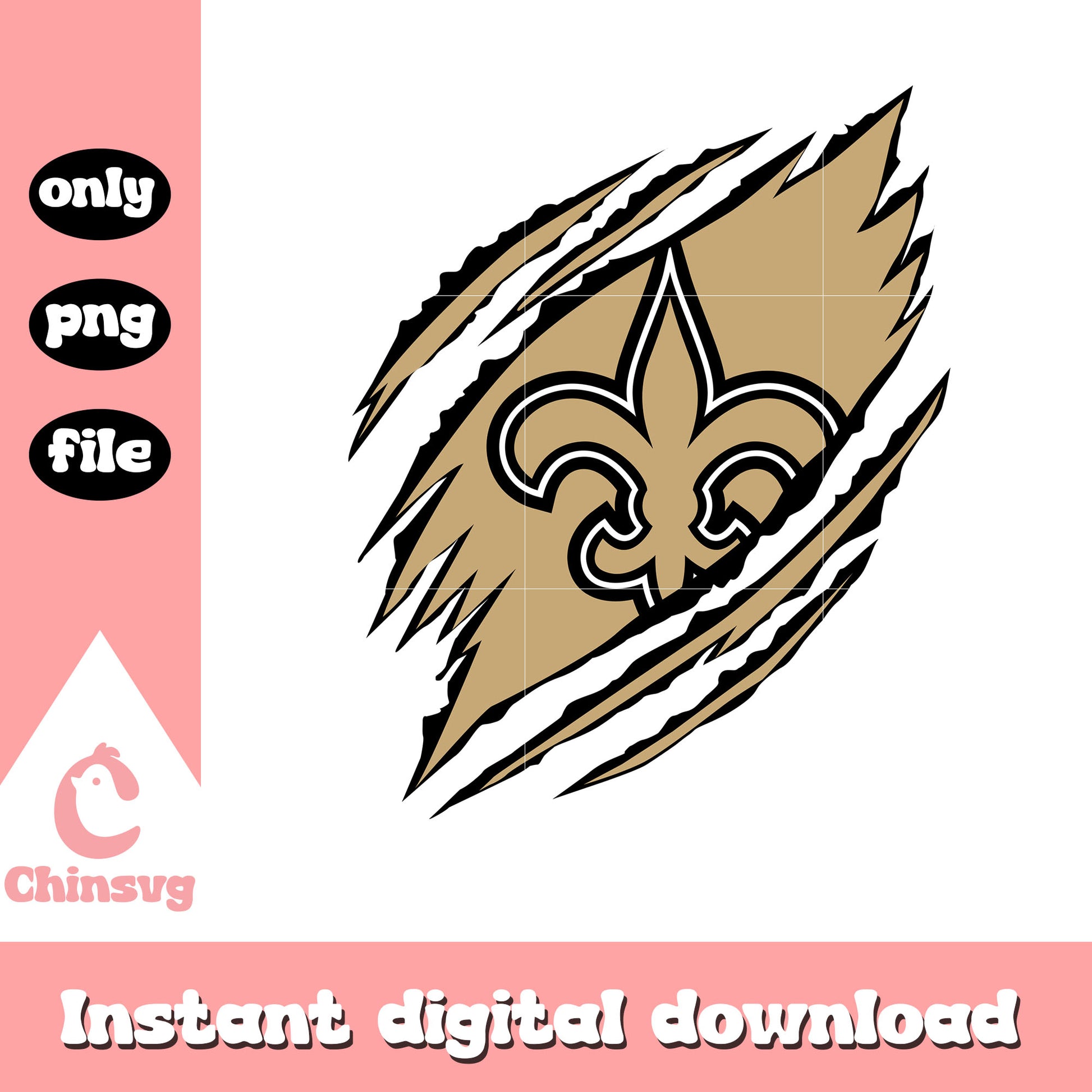 Scratch saints design logo png, nfl new orleans saints​​ png
