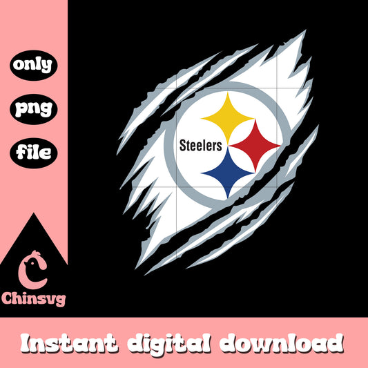 Scratch steelers design logo png, nfl pittsburgh steelers​​​​ png