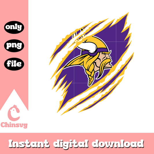 Scratch vikings design logo png, nfl minnesota vikings​ png