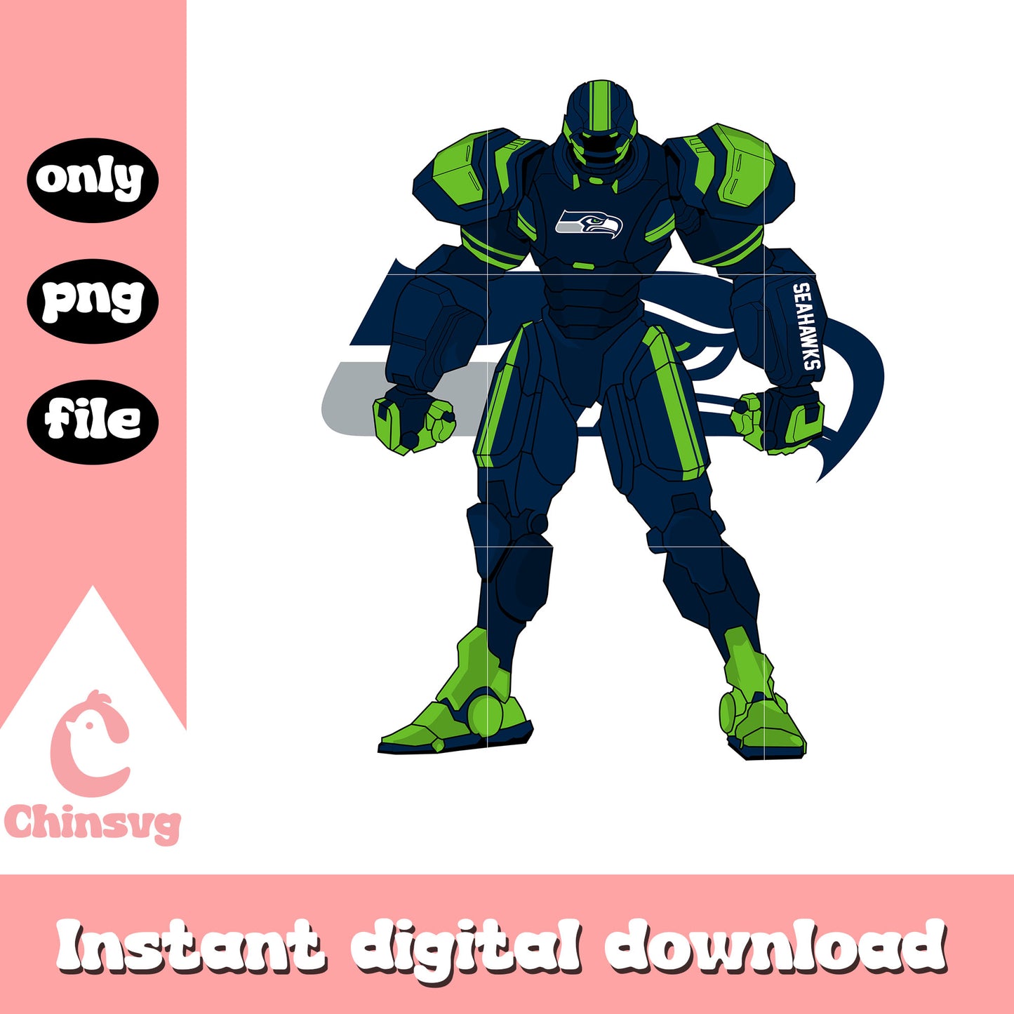 Seahawks custom logo robot png, seattle seahawks news​ png