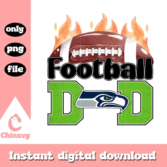 Seahawks football dad custom png, seattle seahawks nfl​ png