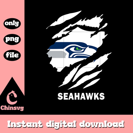 Seahawks logo white paint png, nfl seattle seahawks​​​​ png