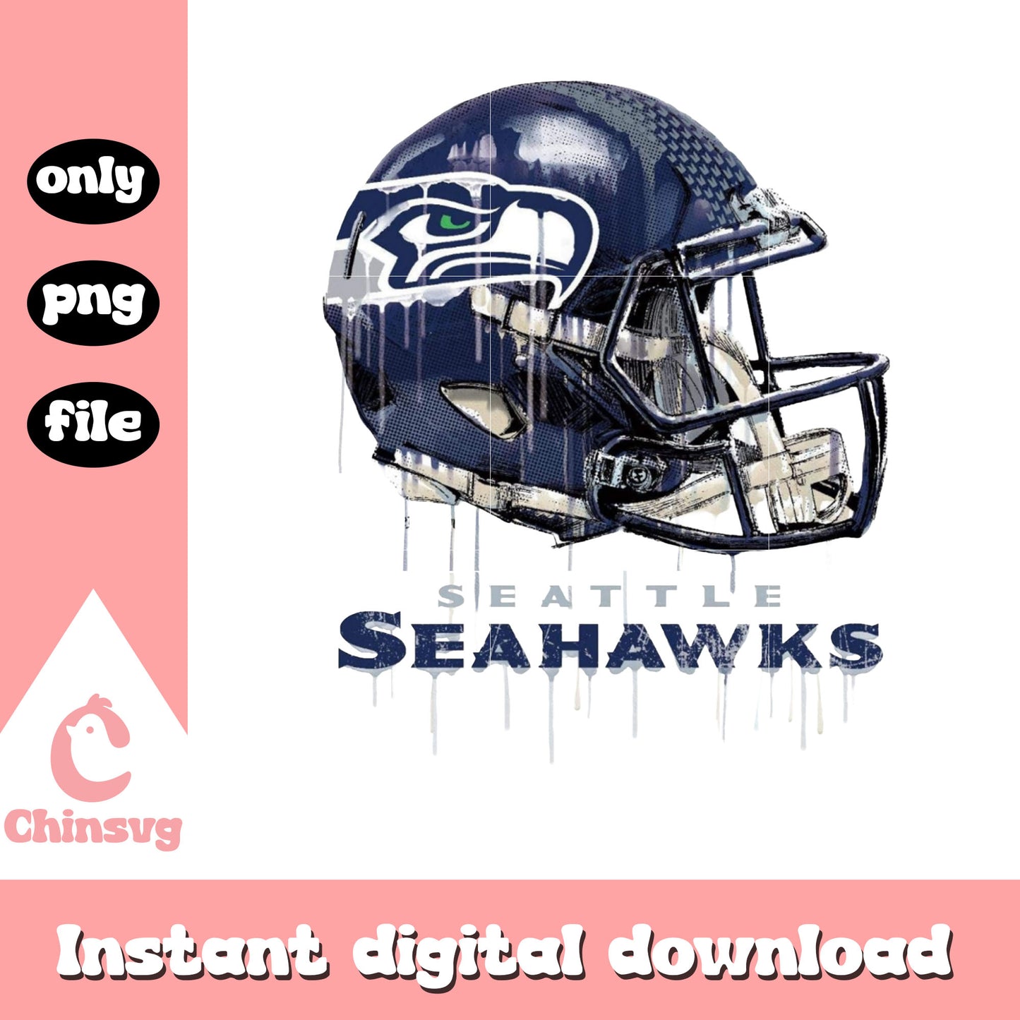 Seattle Seahawks helmet design png, Seattle Seahawks helmet png