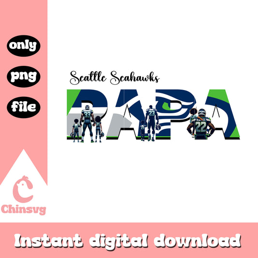 Seattle Seahawks papa logo design png, rugby game png