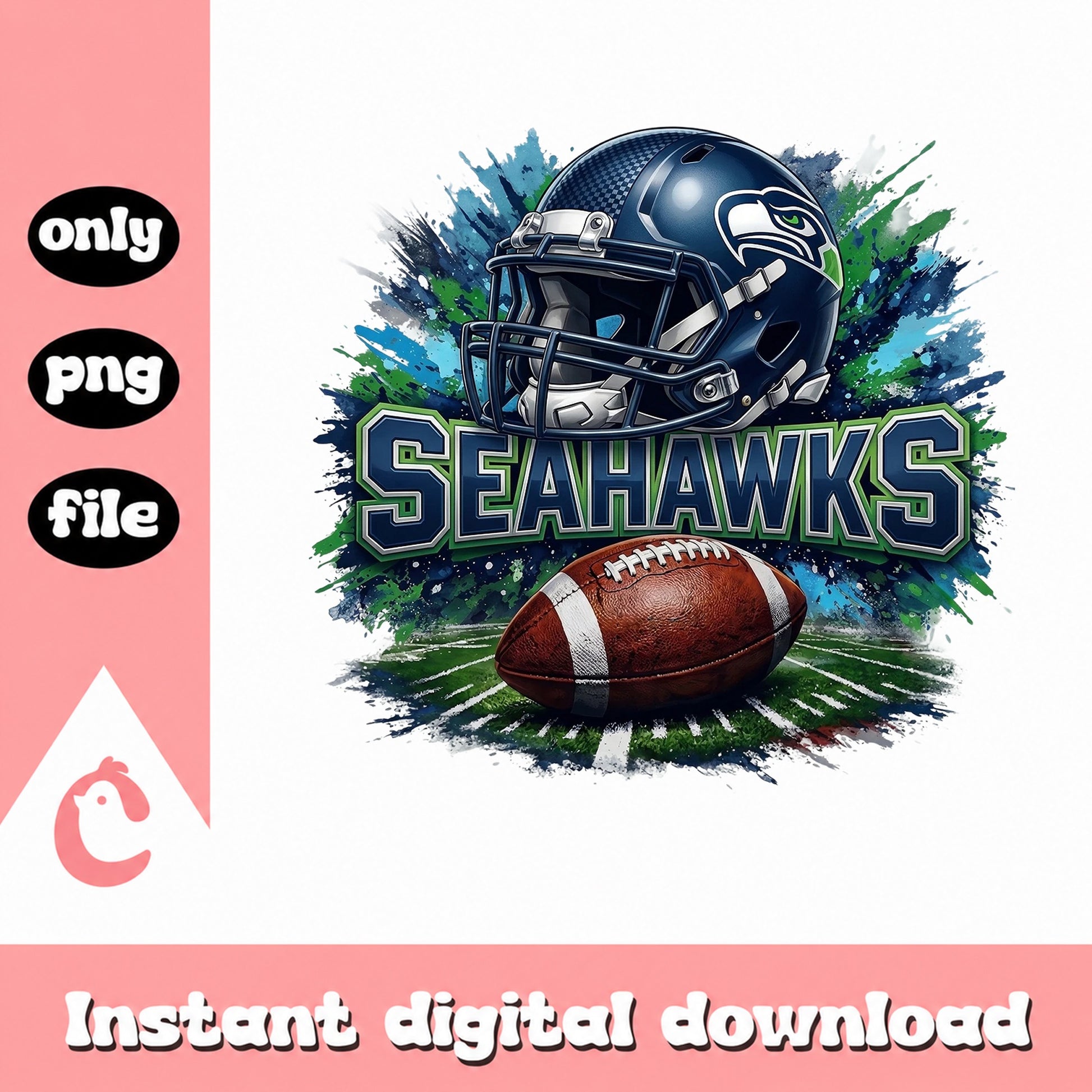 Seattle Seahawks Football PNG, NFL Team Sublimation PNG, Sports PNG