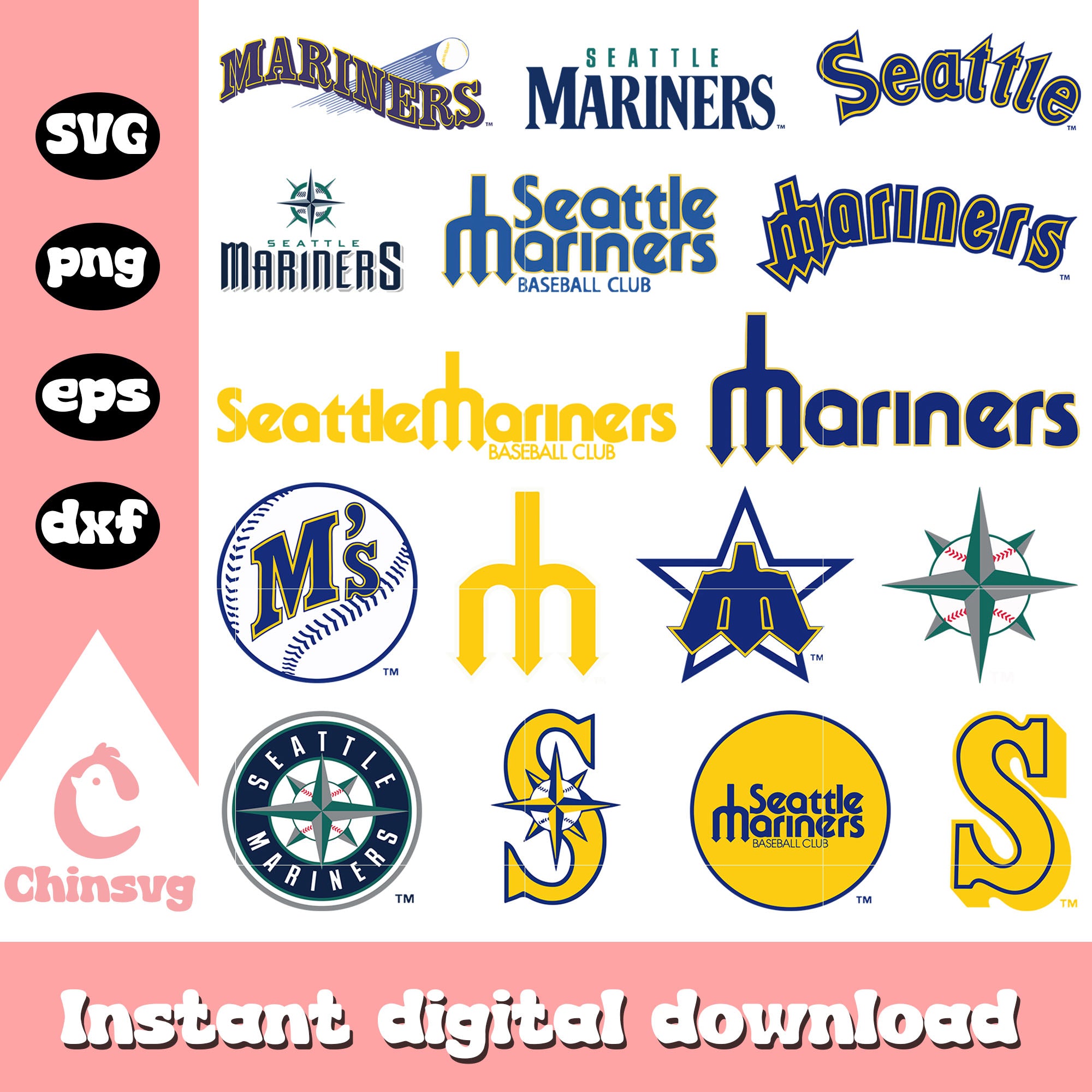 Seattle mariners logo design bundle svg, seattle mariners svg – Chinsvg
