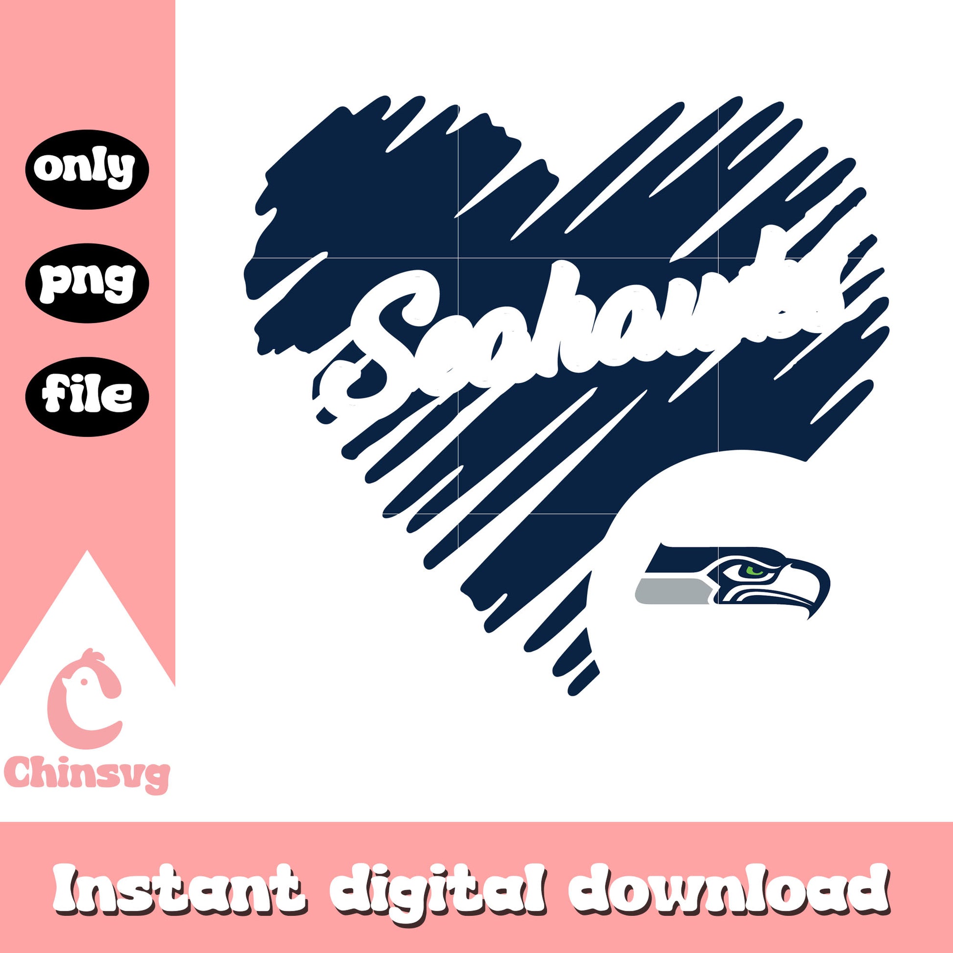 Seattle seahawks heart shaped football logo svg, seattle seahawks sticker svg