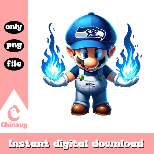 Seattle seahawks super mario png, seahawks nfl football​ png