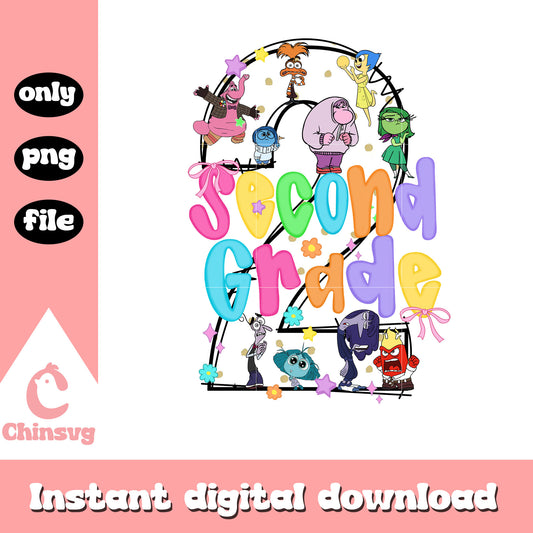 Second grade 2 back to school design png, font design png