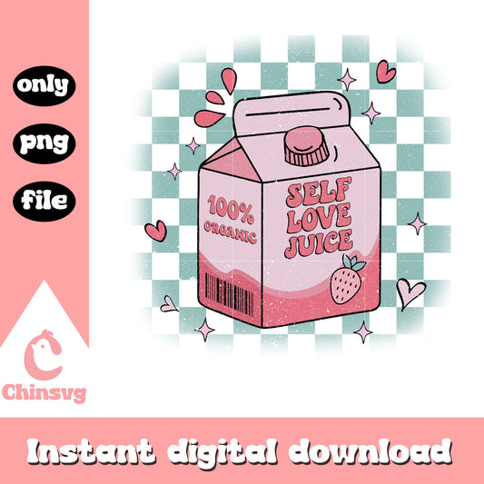 Self love juice 100% organic png, self love png, valentine png