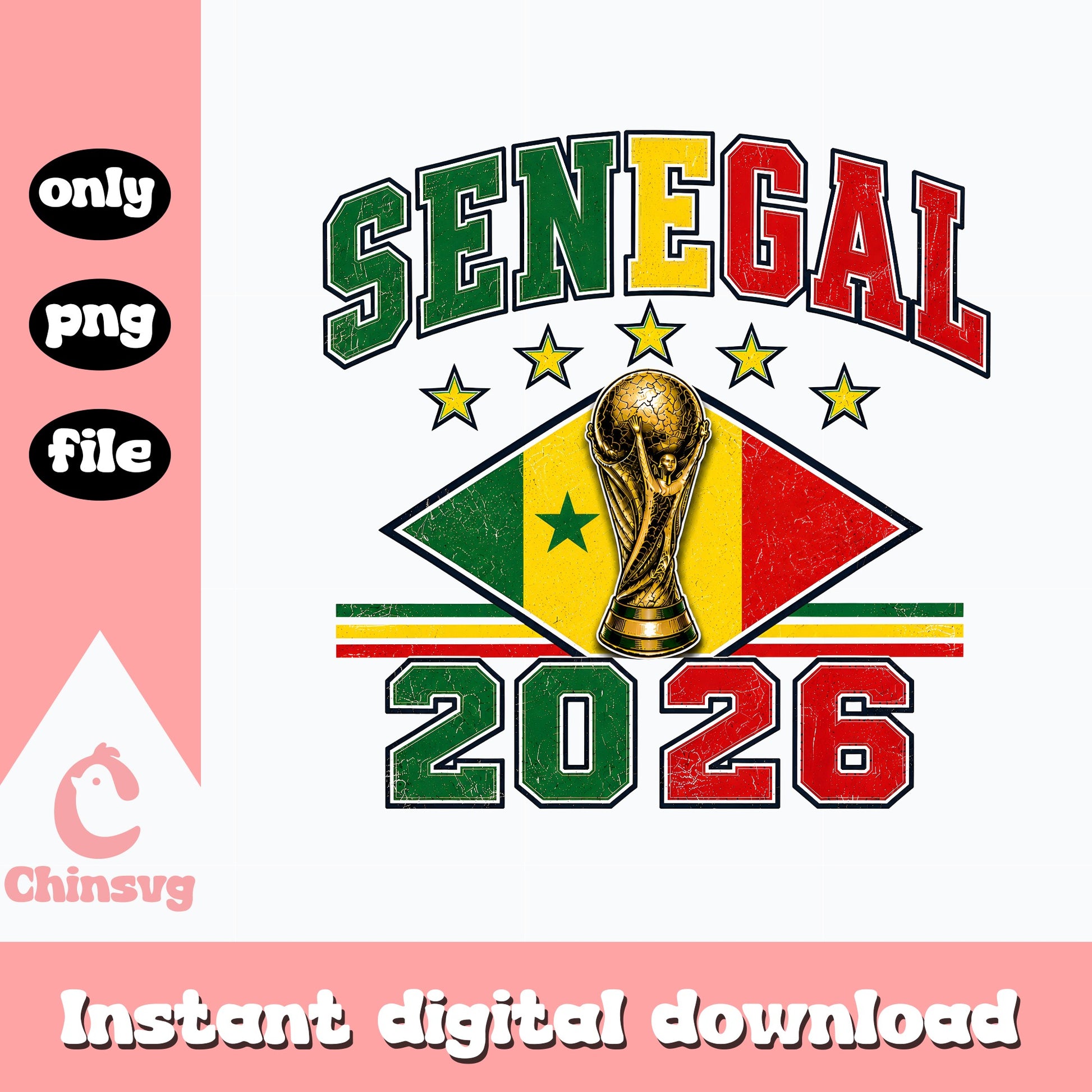 Senegal 2026 World Cup PNG, Soccer Football Trophy, Senegal Flag PNG