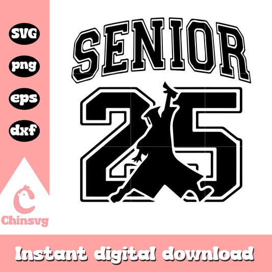 Senior 2025 black logo design svg, senior 25 logo​ png