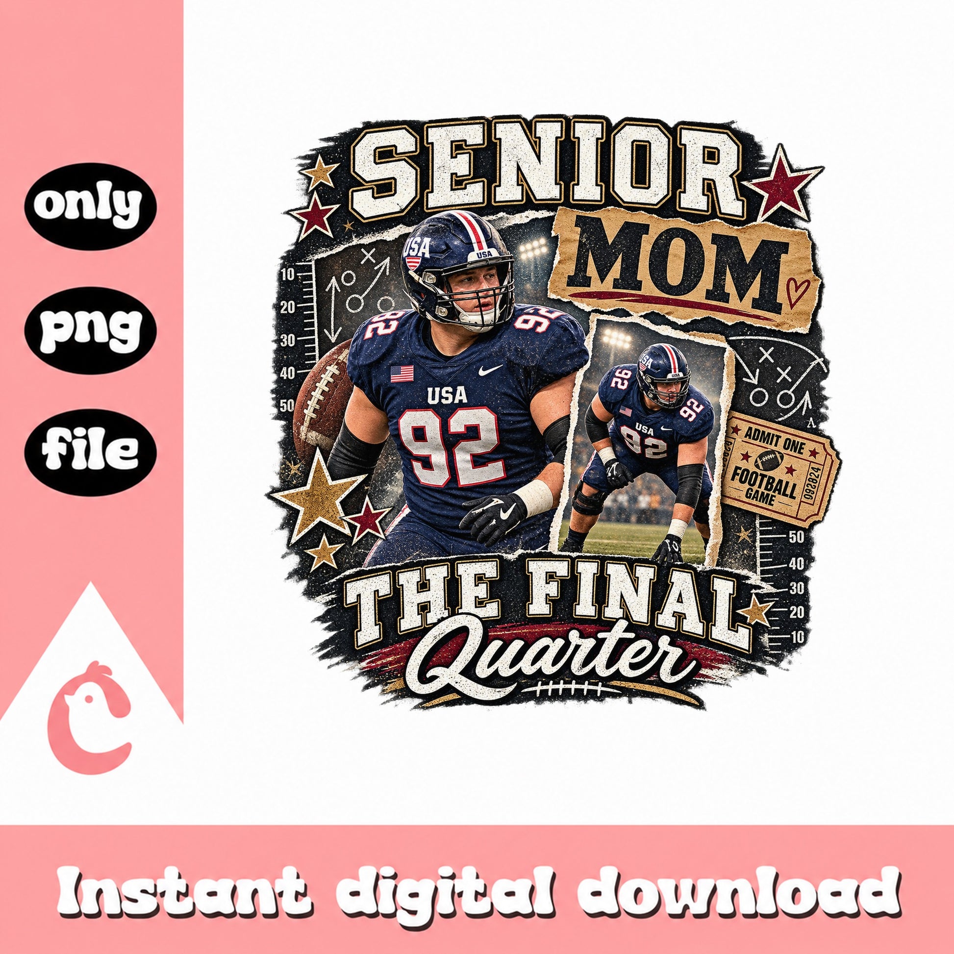 Senior Mom Football PNG, The Final Quarter, Sports Mom PNG