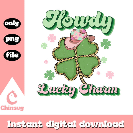 Shamrock cowboy howdy lucky charm png, st patrick day png