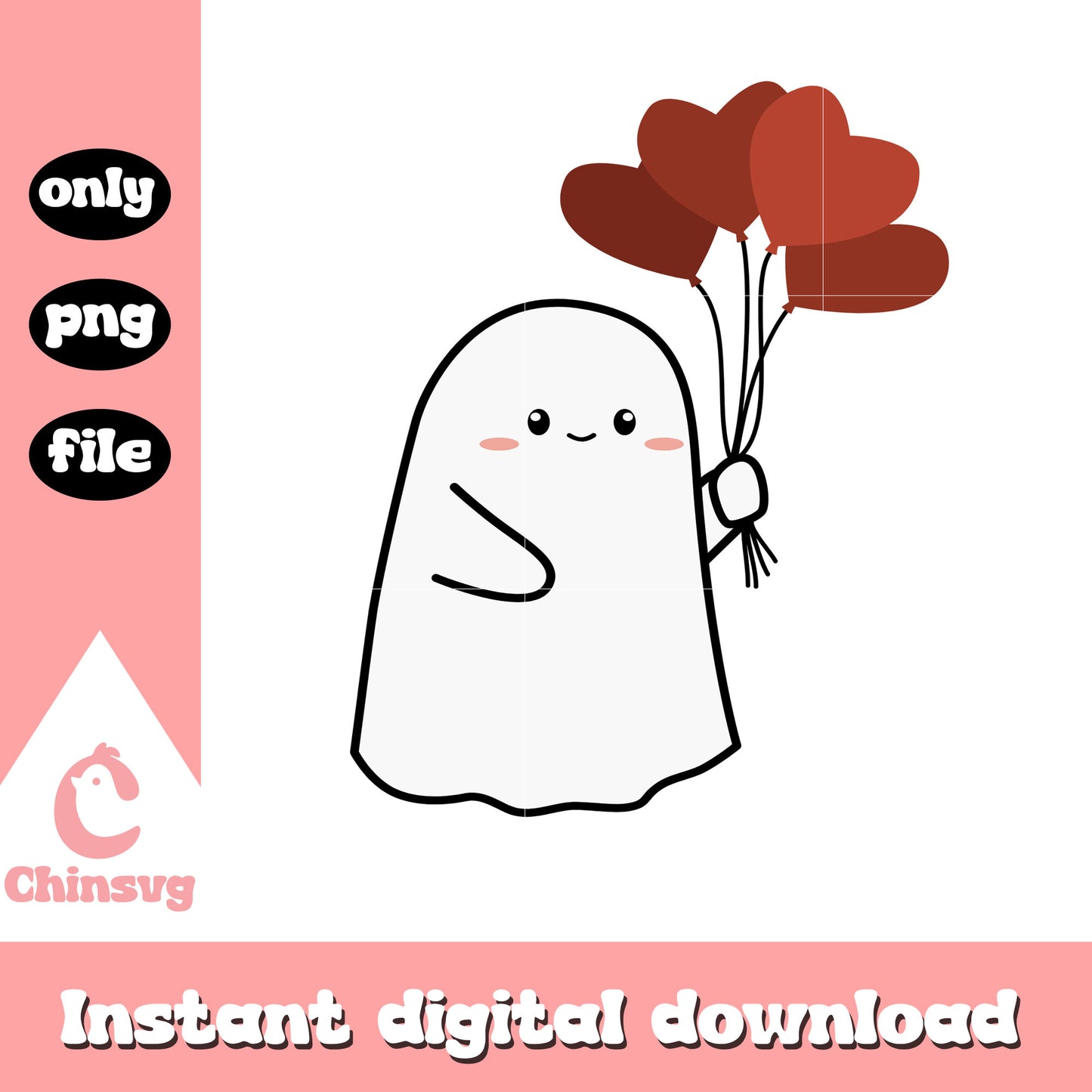 Sheet ghost and heart balloon png, ghost face halloween mash png
