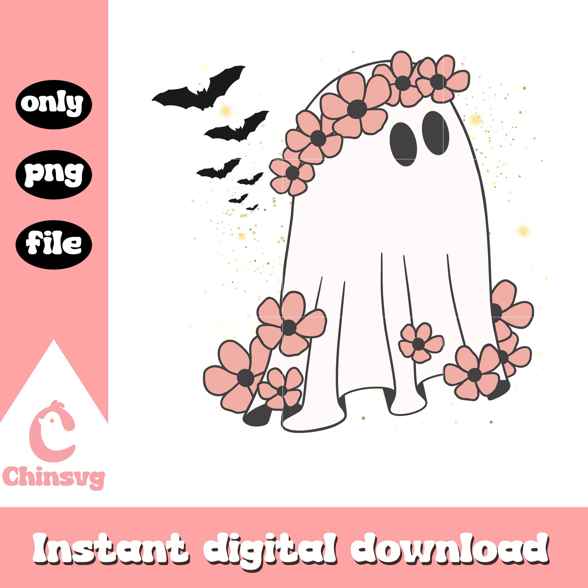 Sheet ghost flower crown design png, ghost in sheet png