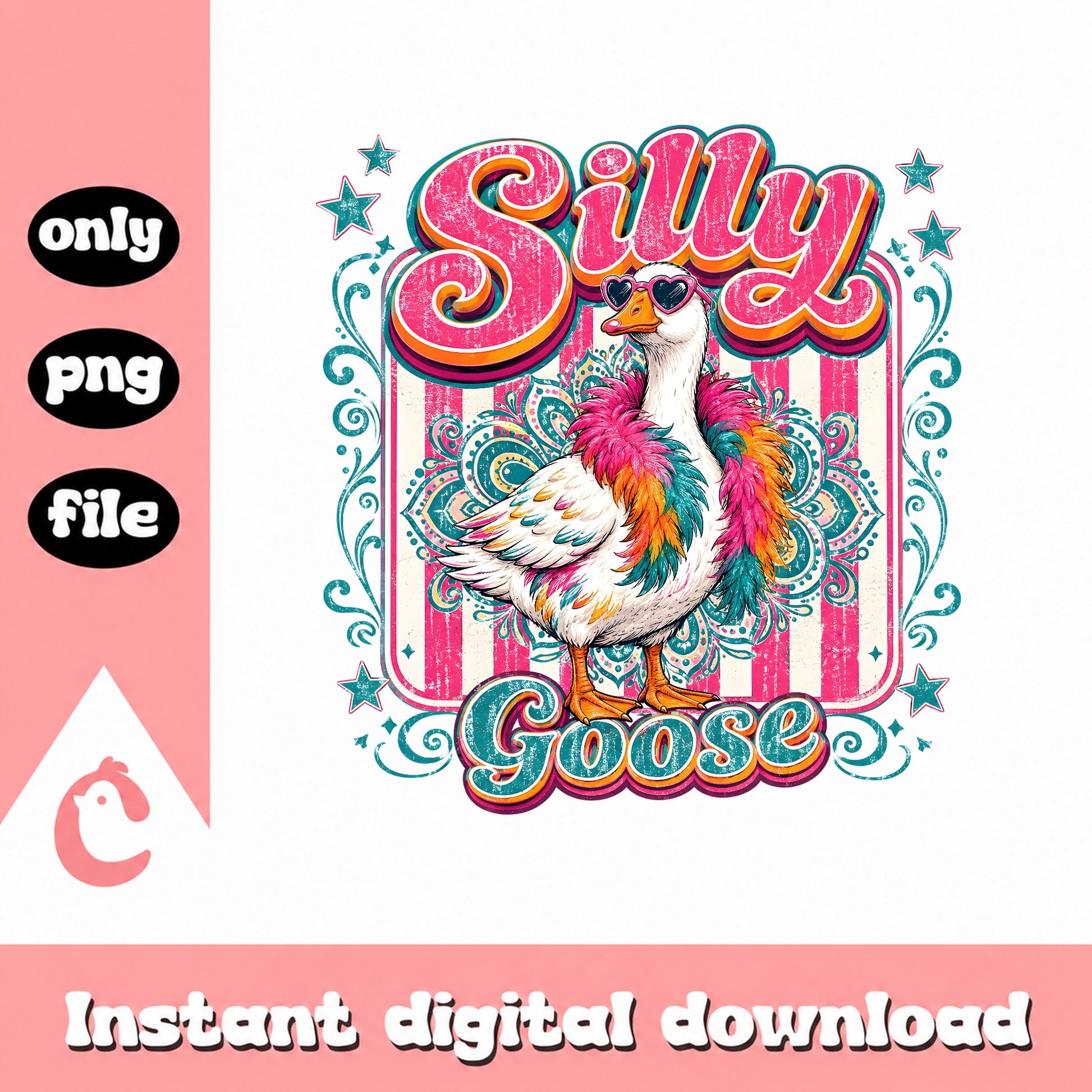 Silly Goose Retro PNG, Funny Goose Sublimation, Goose PNG