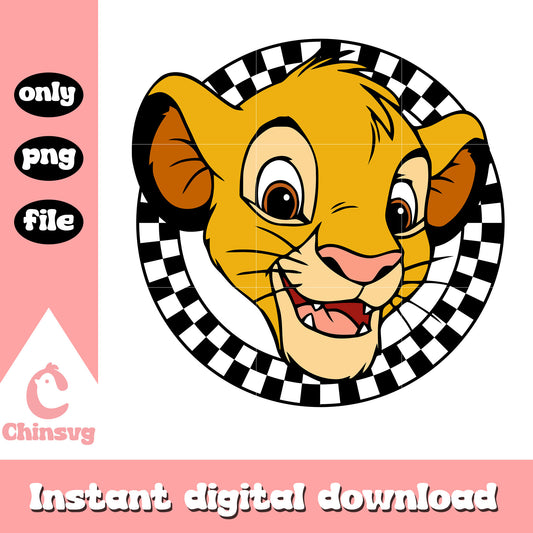 Simba face disney circle caro png, simba face disney basic png