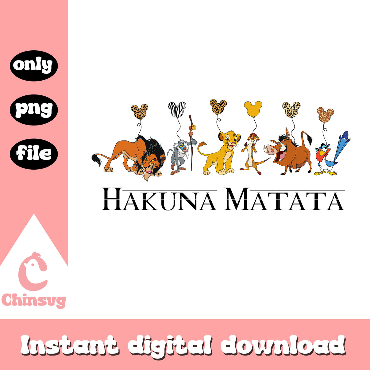 Simba timon and pumbaa mickey head balloon png, simba hakuna matata pn ...