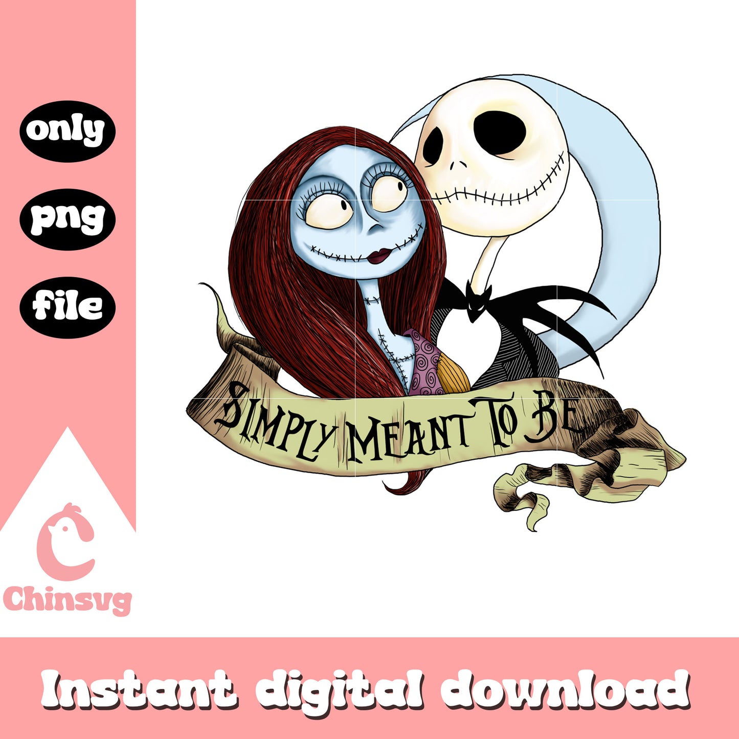 Simply meant to be sally jack png, disney nightmare before christmas png