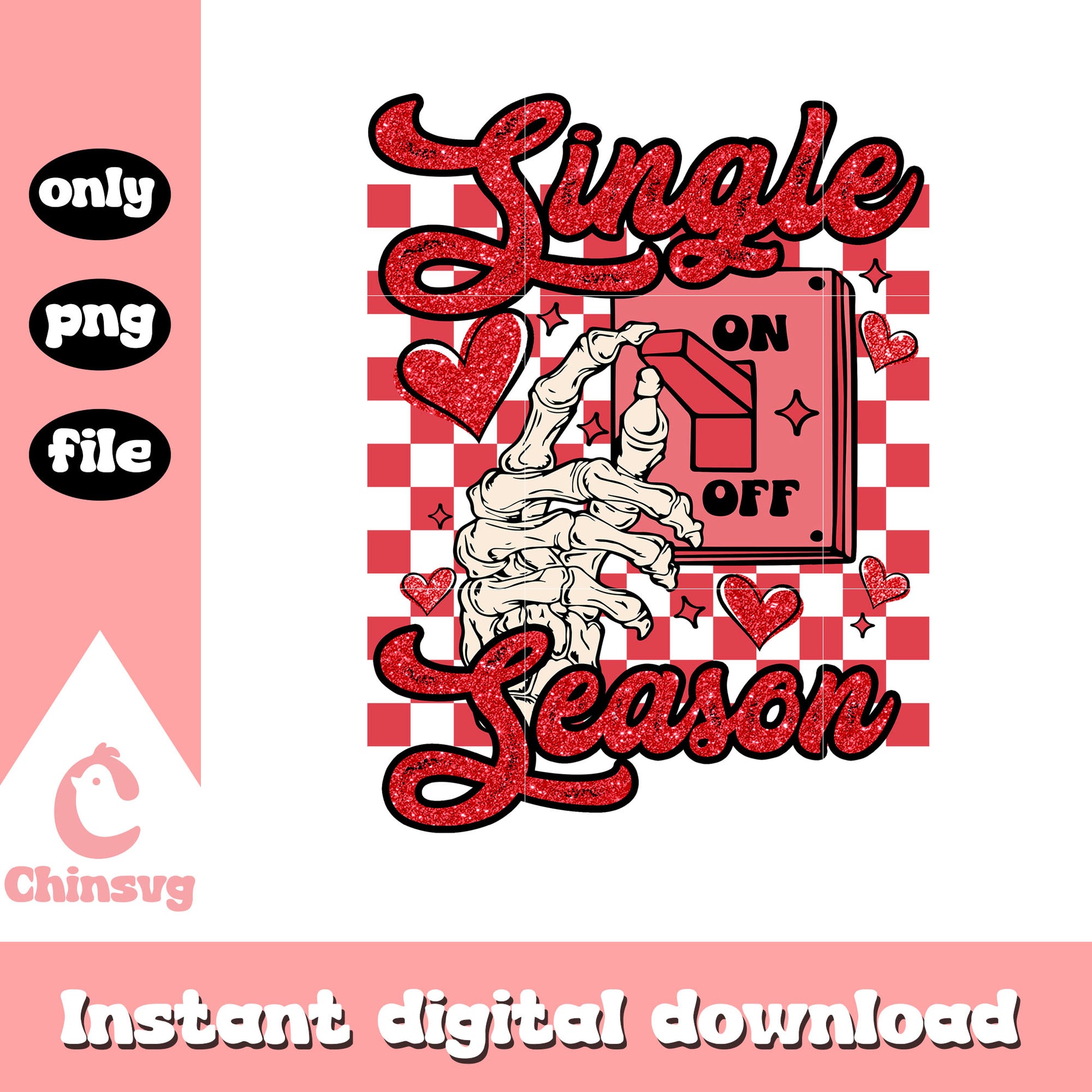 Single season mode on off png, skeleton valentines​ png