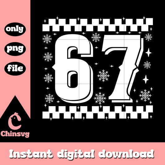 Six seven christmas snowfall design png, six seven meme png