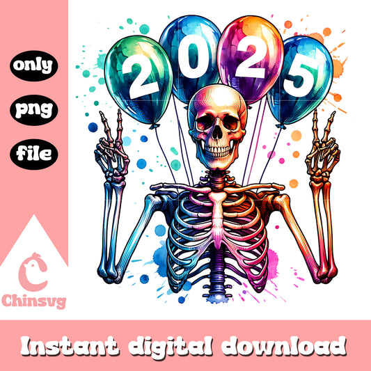Skeleton balloon 2025 watercolor png, skeleton png transparent​