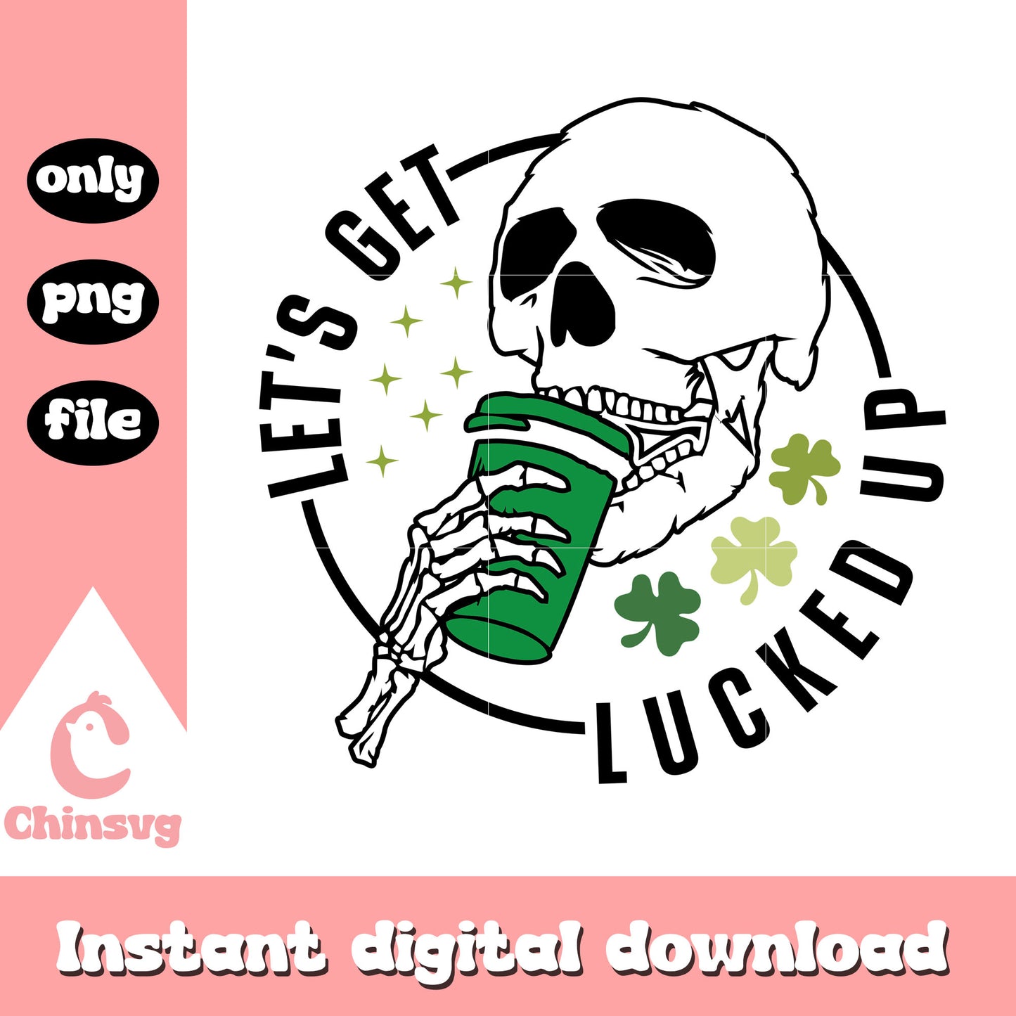 Skeleton cafe patrick’s png, st patrick door decor​​​ png