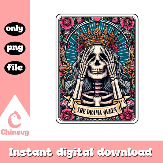 Skeleton drama queen png, skeleton queen png, tarot cards png