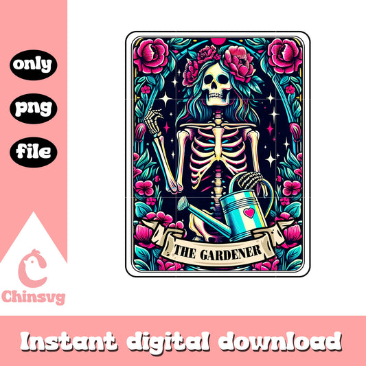 Skeleton flower gardener png, tarot card generator png, flowers png