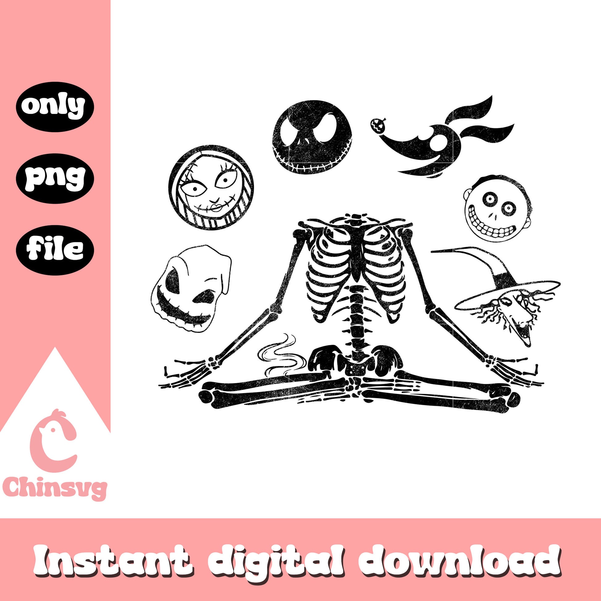 Skeleton jack skellington characters face art png, jack skellington cartoon png