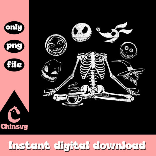 Skeleton jack skellington characters face clipart png, jack skellington movie png