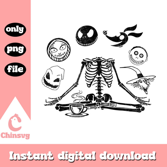 Skeleton jack skellington characters face design png, jack skellington png