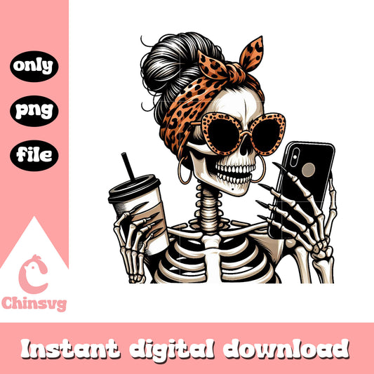 Skeleton love coffee cup design png, best coffee png, woman png