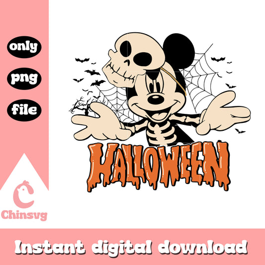 Skeleton mickey halloween png, spooky season png, human skeleton png