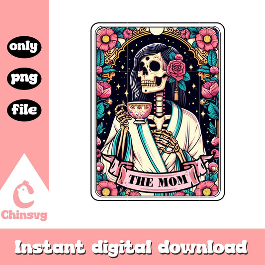 Skeleton mom tarot card png, the mom png, tarot card png